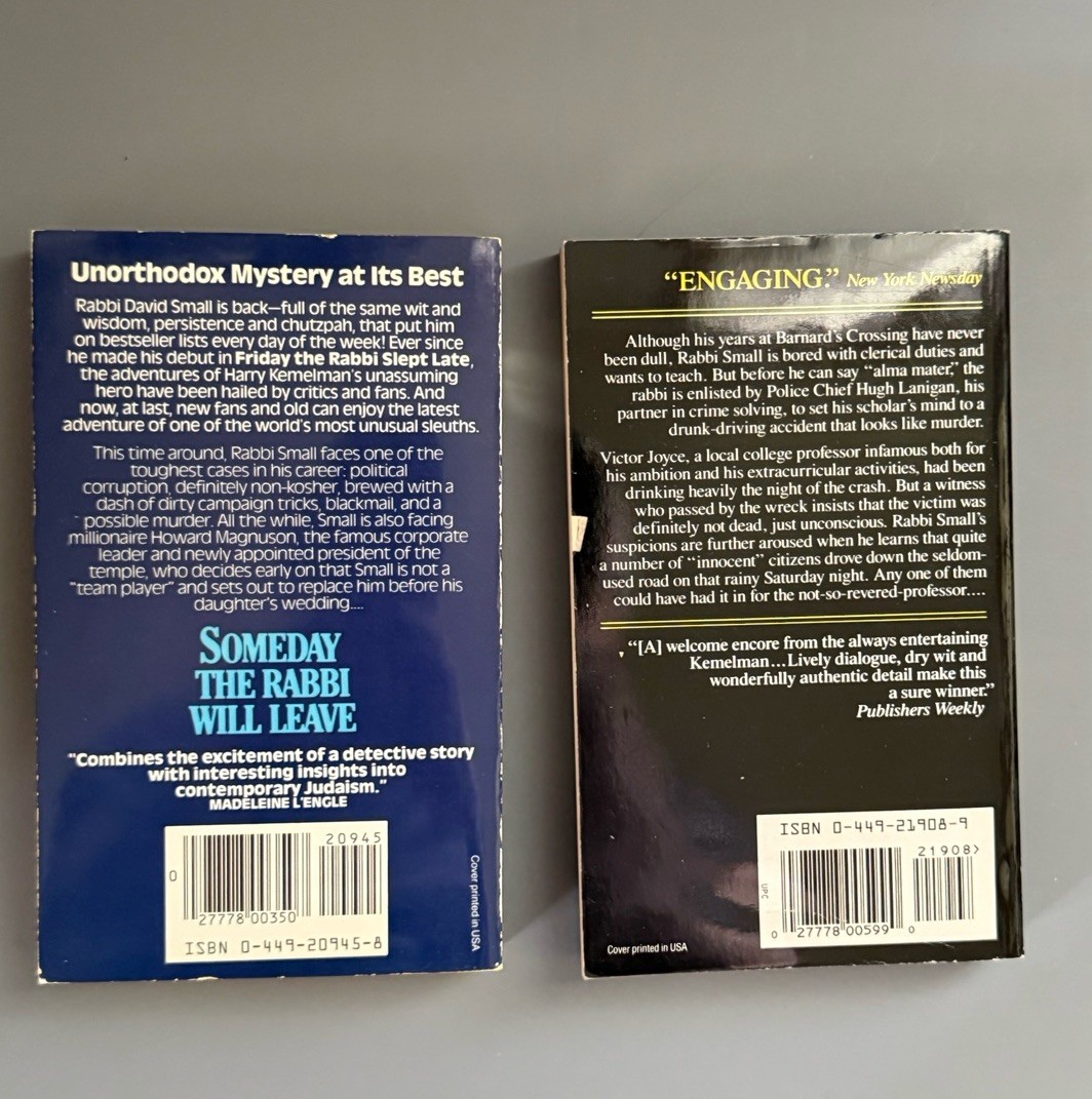 Lot 10 Harry Kemelman Rabbi Small Paperback Books Mysteries Vintage 1980s 1990s