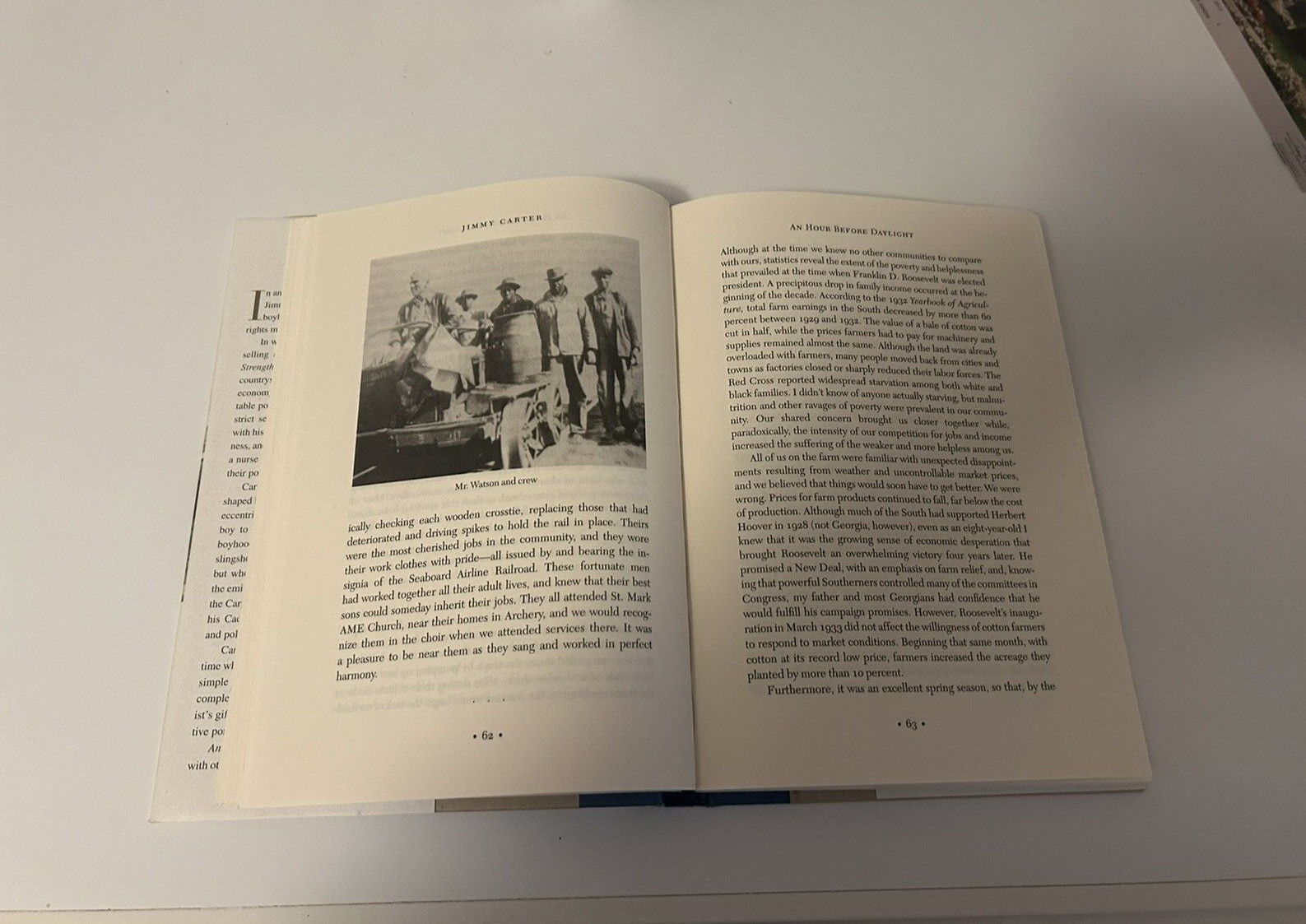 Signed Jimmy Carter An Hour Before Daylight First Ed HCDJ And Library Ticket