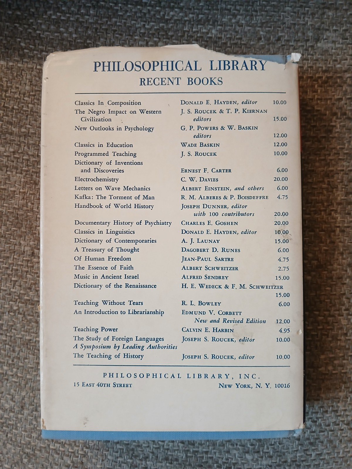 A Dictionary of Symbols J.E. Cirlot HC DJ 1962 Philosophical Library
