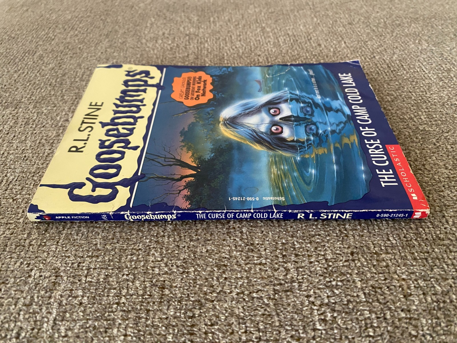 Good Thin Edition 1st print Goosebumps #56 The Curse of Camp Cold Lake ~ Stine