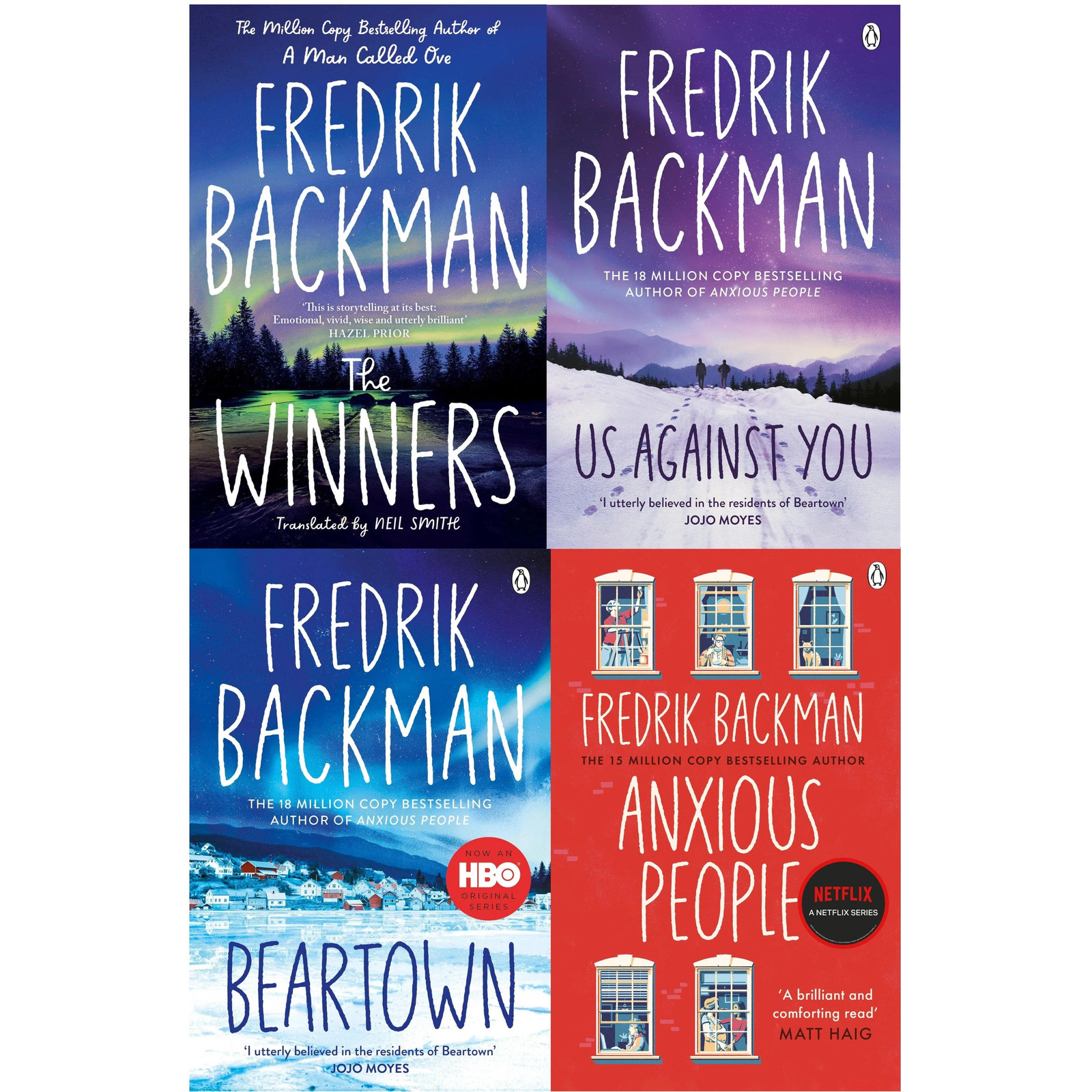 Fredrik Backman Beartown Collection 4 Books Set (The Winner, Us Against You, Bea