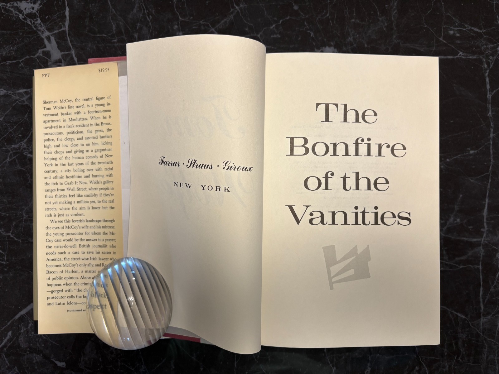 Tom Wolfe – Bonfire of the Vanities 1987 1st Edition/1st Printing Unclipped DJ