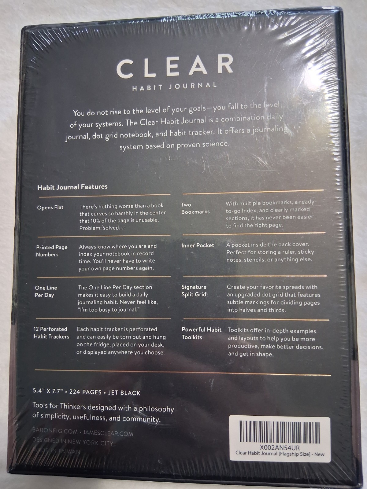 Baronfig Clear Habit Journal Book Sealed Box Black Flagship James Clear NIP NEW