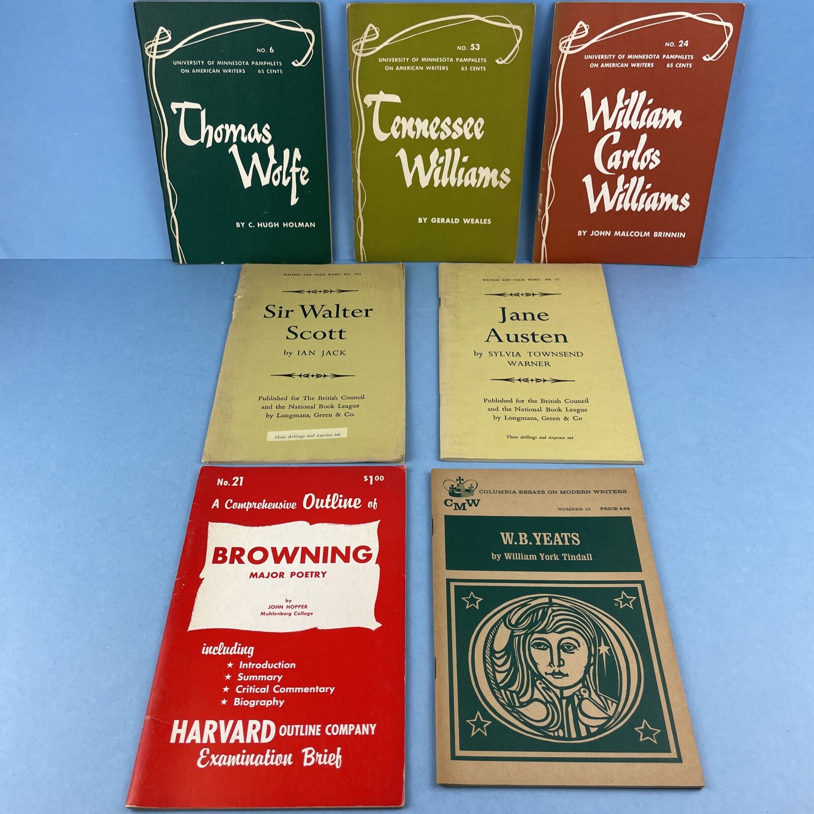 1960s, Writers and their Work pamphlets (lot of 7) Wolfe Austen Williams Yeats