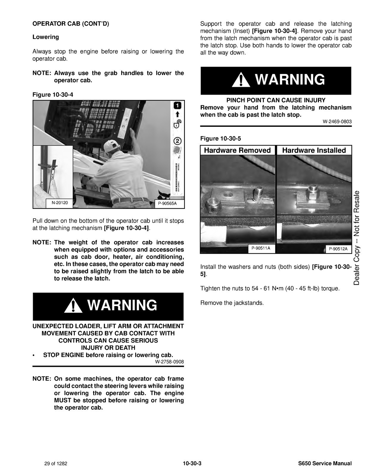BOBCAT S650 Skid Steer Loader Service Manual SN A3NV11001 Up 2018, FOLDOUTS