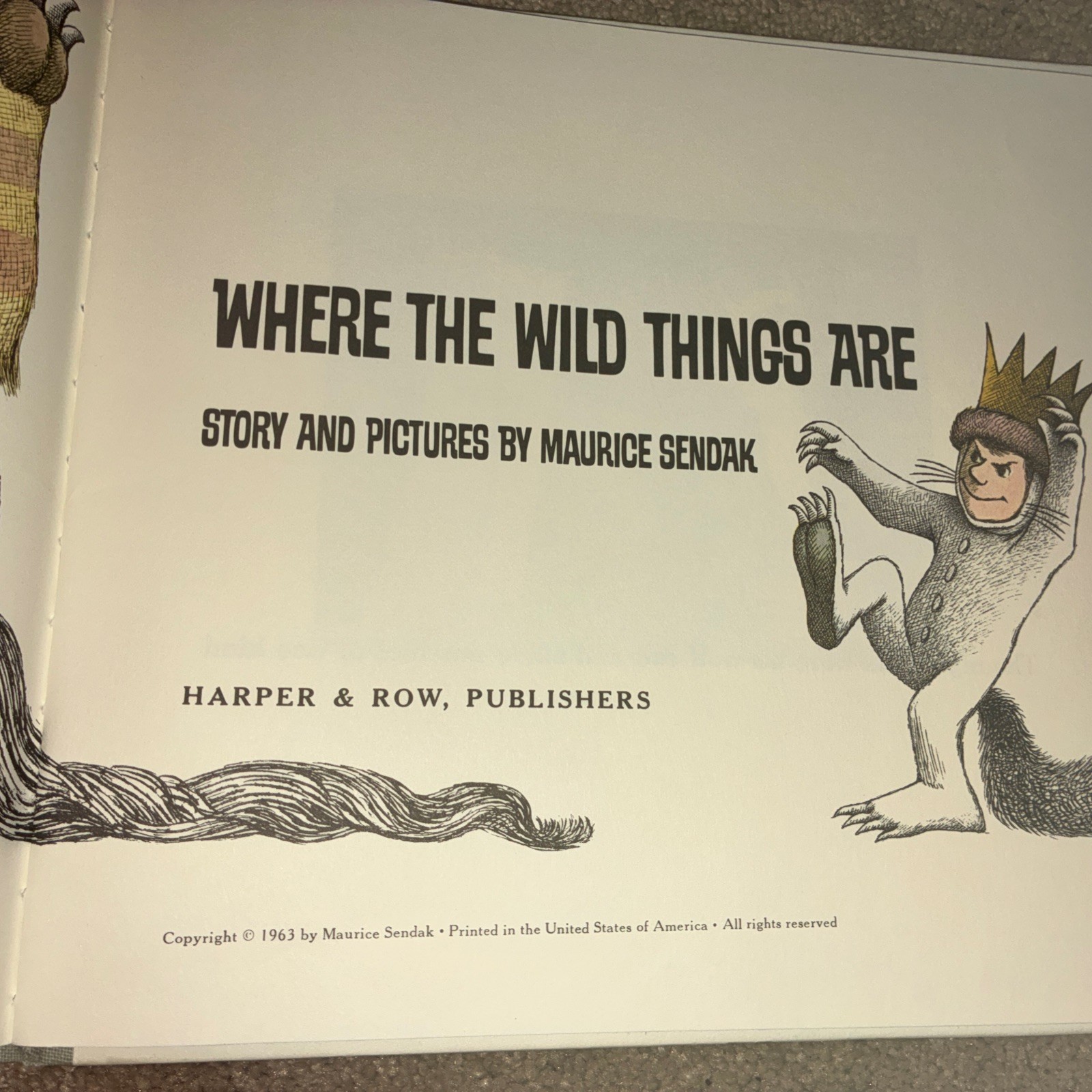 Where The Wild Things Are by Maurice Sendak Hardcover First Edition/1st (1963)