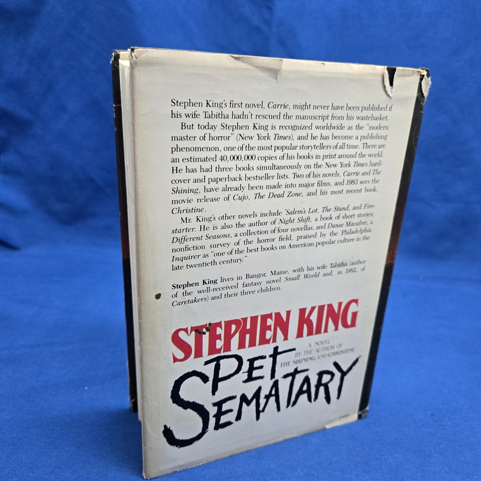 Stephen King Pet Sematary HC DJ Doubleday 1983 Book Club Edition Horror Novel