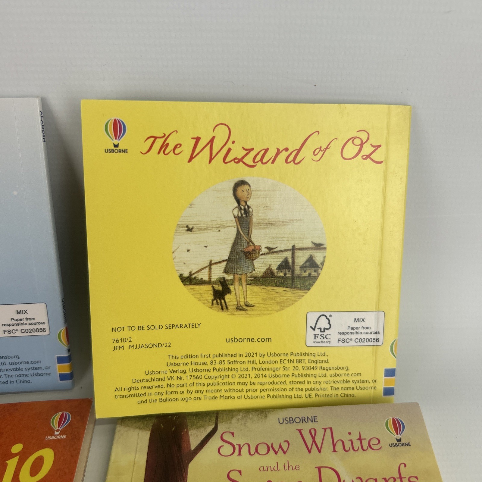 SET Of 7 USBORNE Children’s Fairy Mini-Books Wizard Of Oz, Aladdin, Snow White..