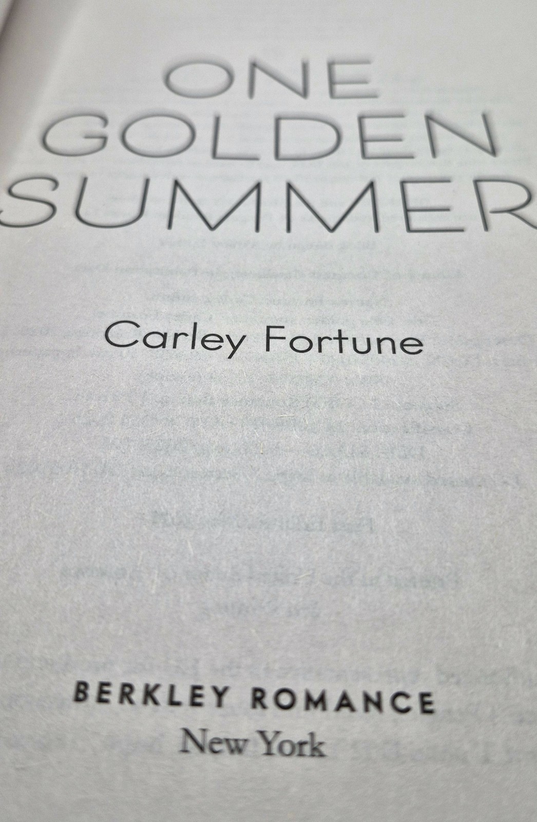 ​NEW One Golden Summer by Carley Fortune – Paperback – Brand New Unread Copy