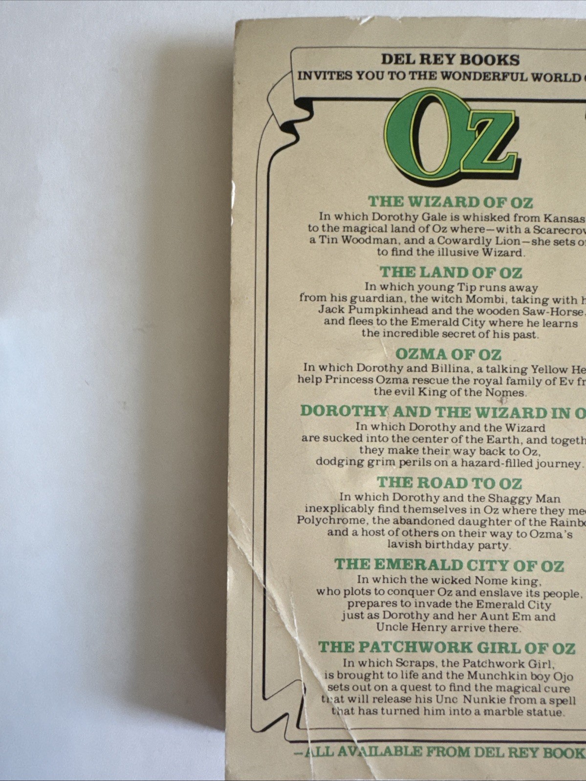 Lot of 8 Wonderful Oz Books L Frank Baum Del Rey Del Ray Ballantine Books Pb