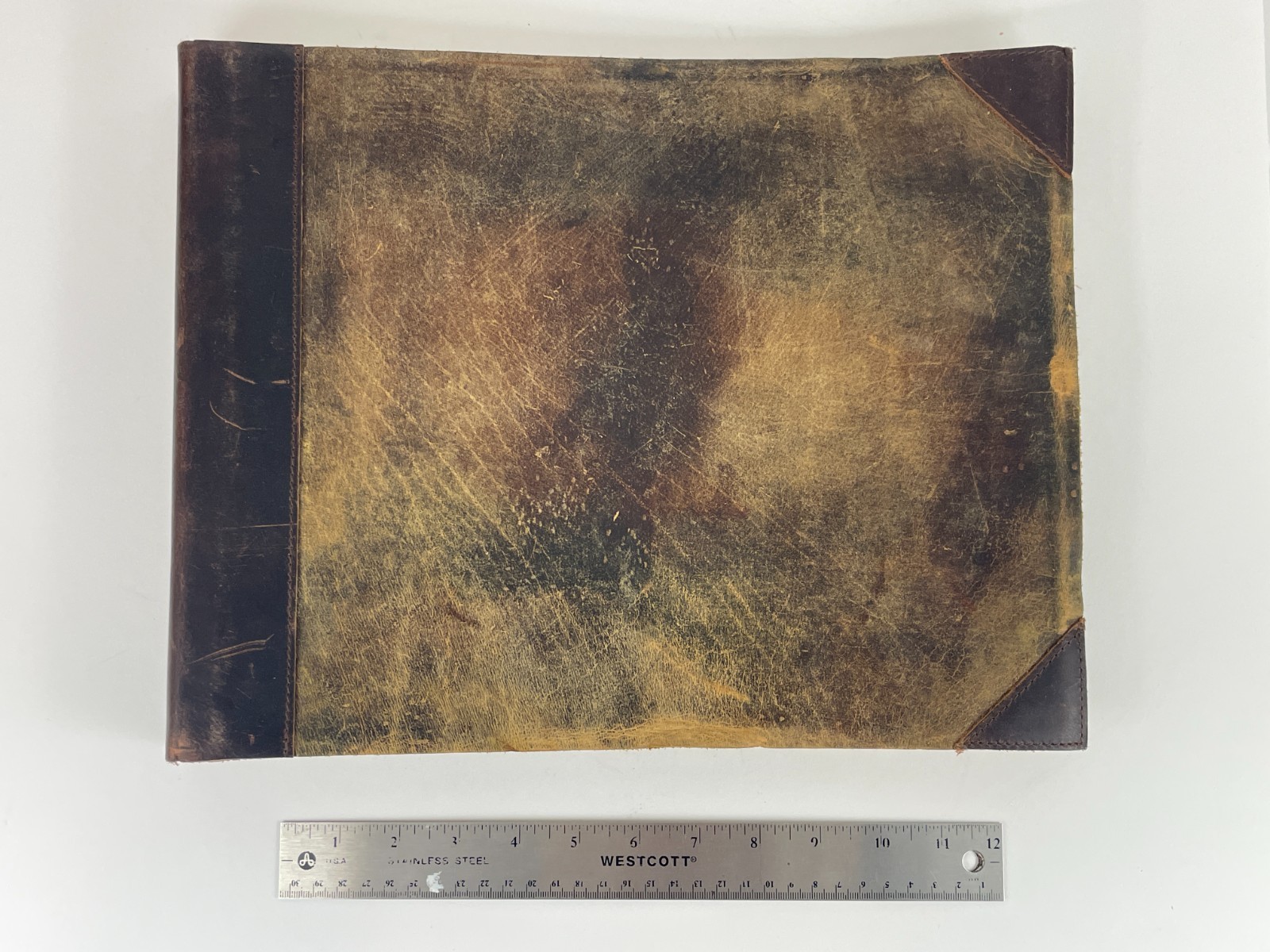 Leather sketchbook rugged *15 x 12 inches* large format heavy paper unmarked