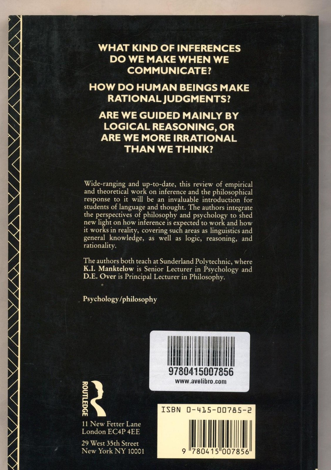 Inference and Understanding A Philosophical and Psychological Perspective Mankte