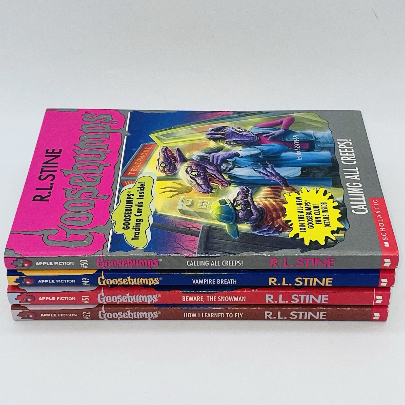 RL Stine Goosebumps Books 49-52 Lot Boxed Set Vampire Breath Calling All Creeps