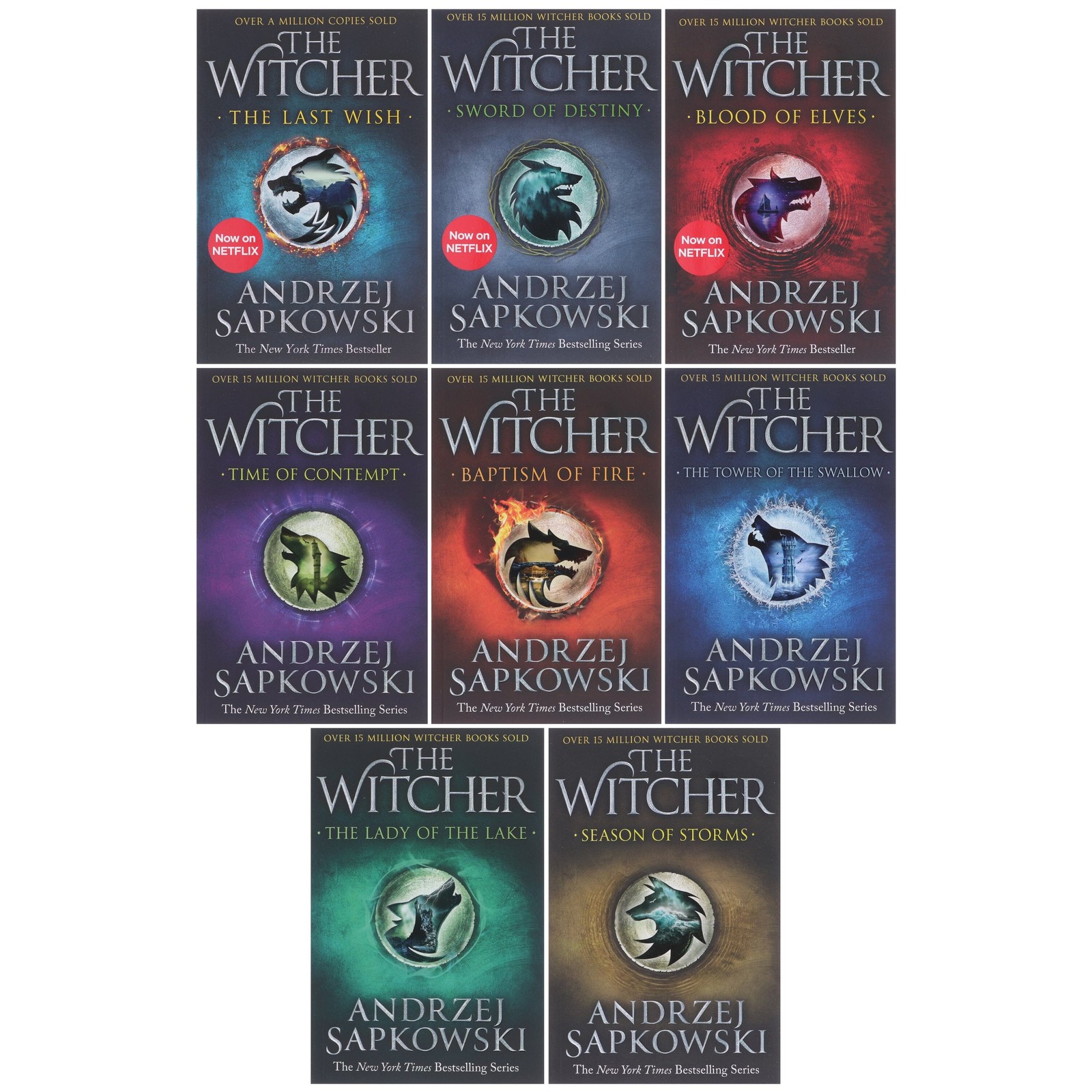The Witcher Complete Series By Andrzej Sapkowski 8 Books Box Set Collection – PB