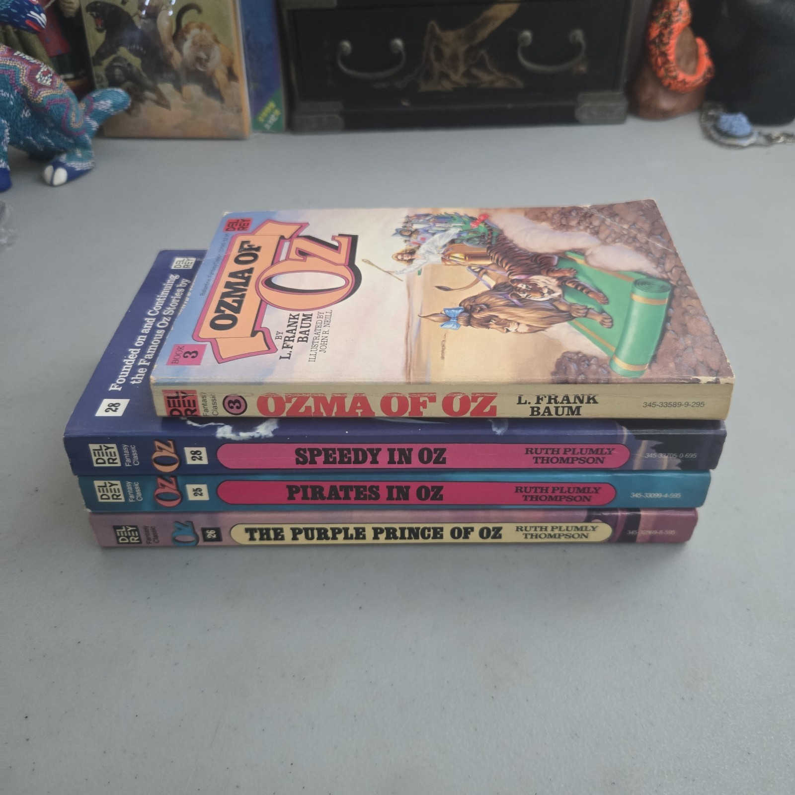 Lot (4) Wizard of Oz Del Rey Vtg Paperbacks Frank Baum Classics Fantasy