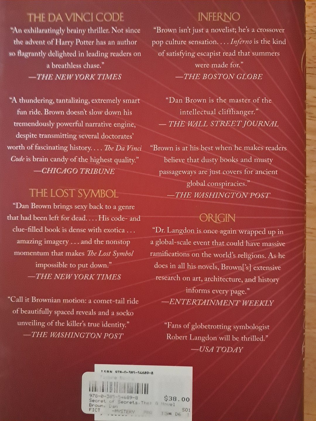 The Secret of Secrets: A Novel by Dan Brown 2025, Hardcover