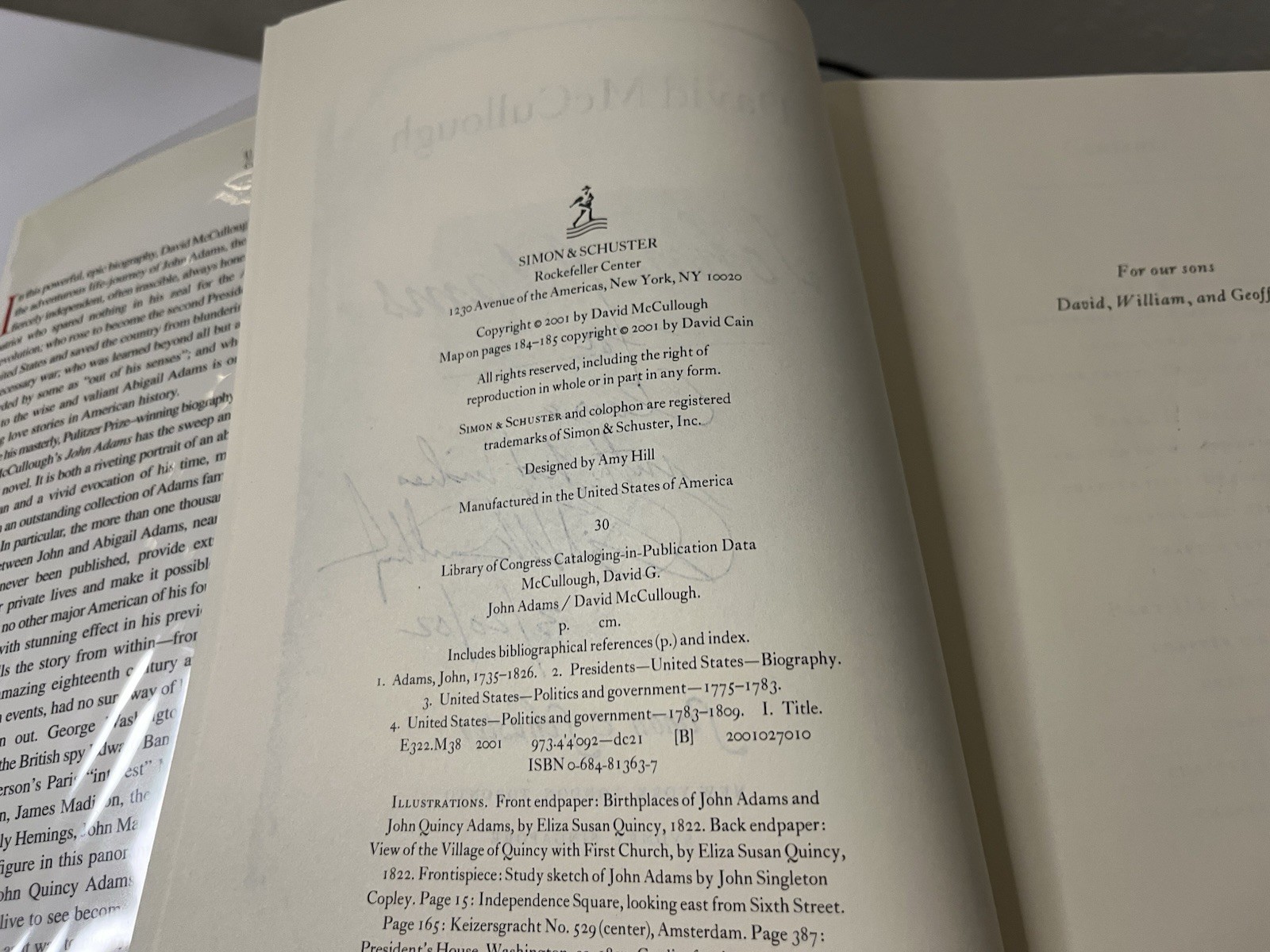 John Adams By David McCullough H/C SIGNED By The Author