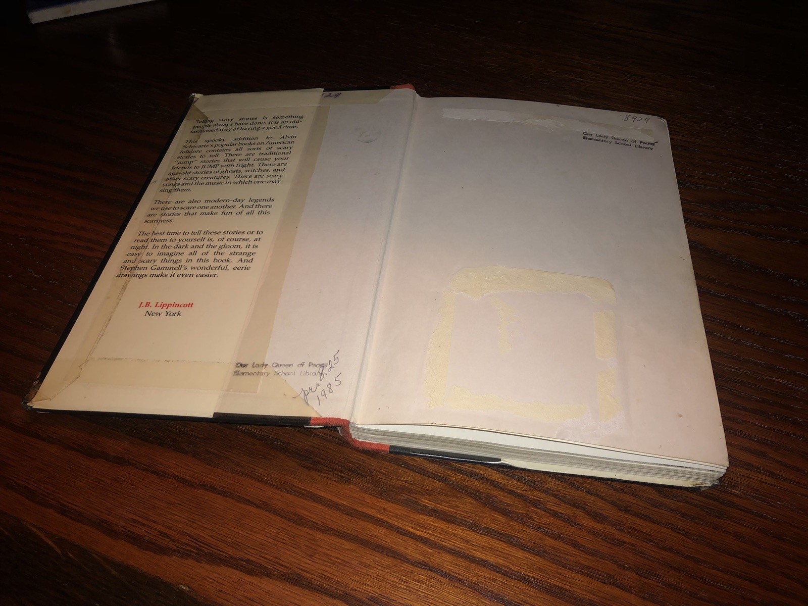 1981 1ST/5th SCARY STORIES TO TELL IN THE DARK ALVIN SCHWARTZ HC/HARDCOVER BOOK