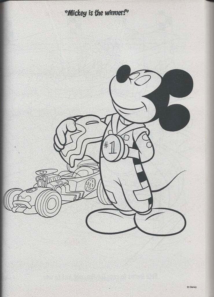 224 Page Disney Mickey Race Coloring Book Stickers Children’s Boys Kids