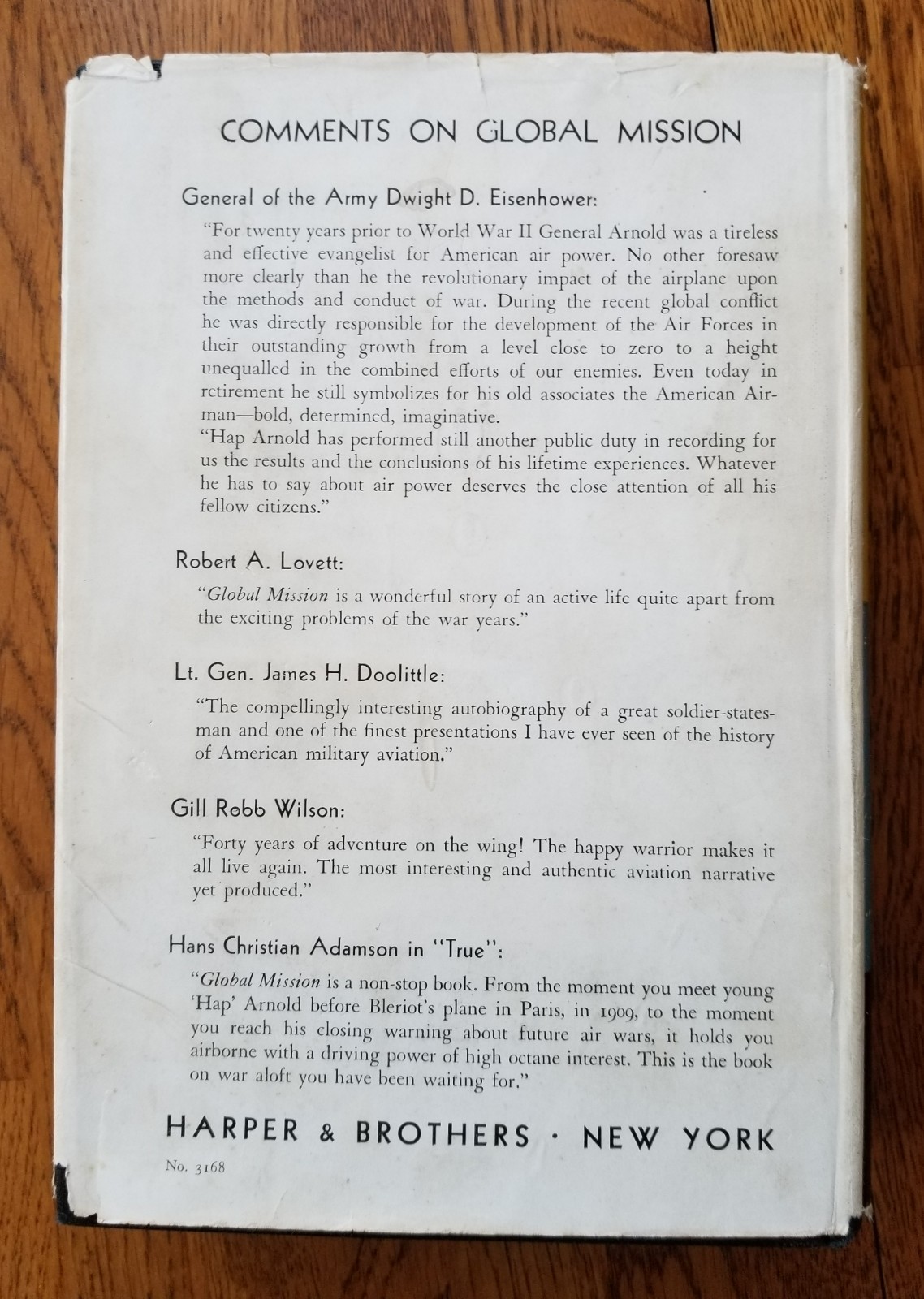 Global Mission, by H.H. Arnold – Hard Back/Dust Jacket