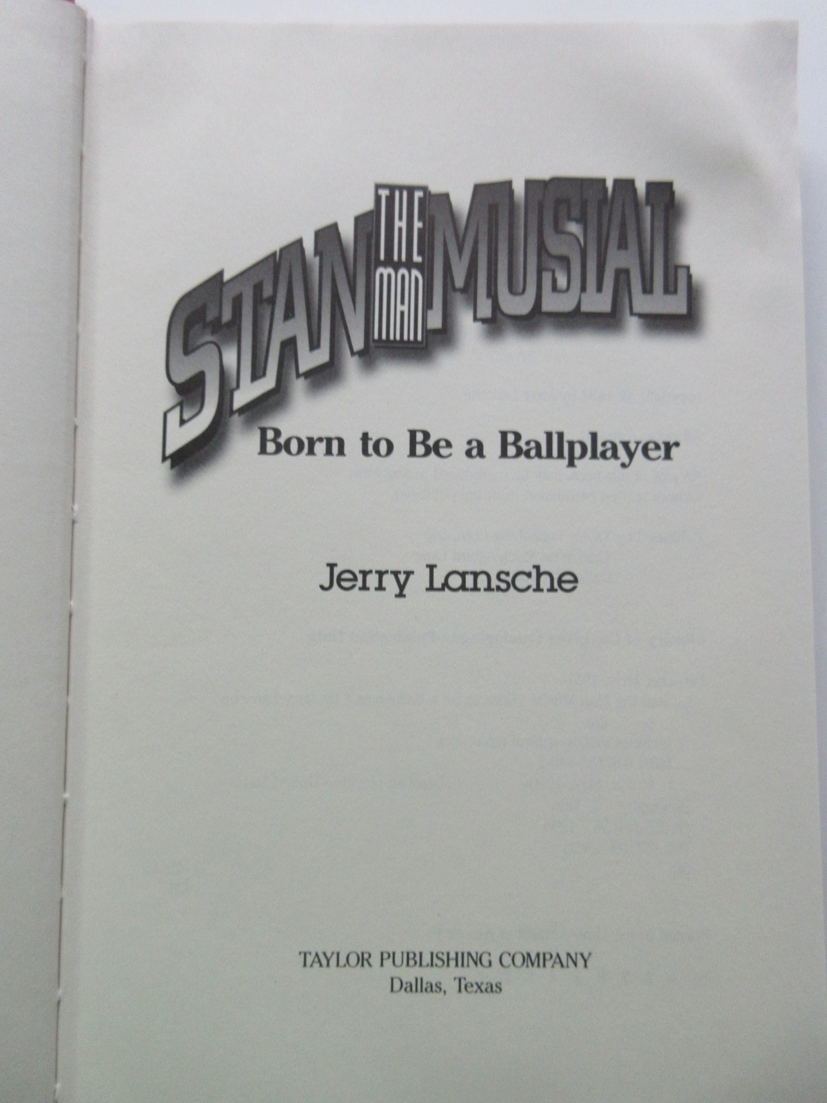 Stan the Man Musial: Born to Be a – Hardcover, by Lansche Jerry
