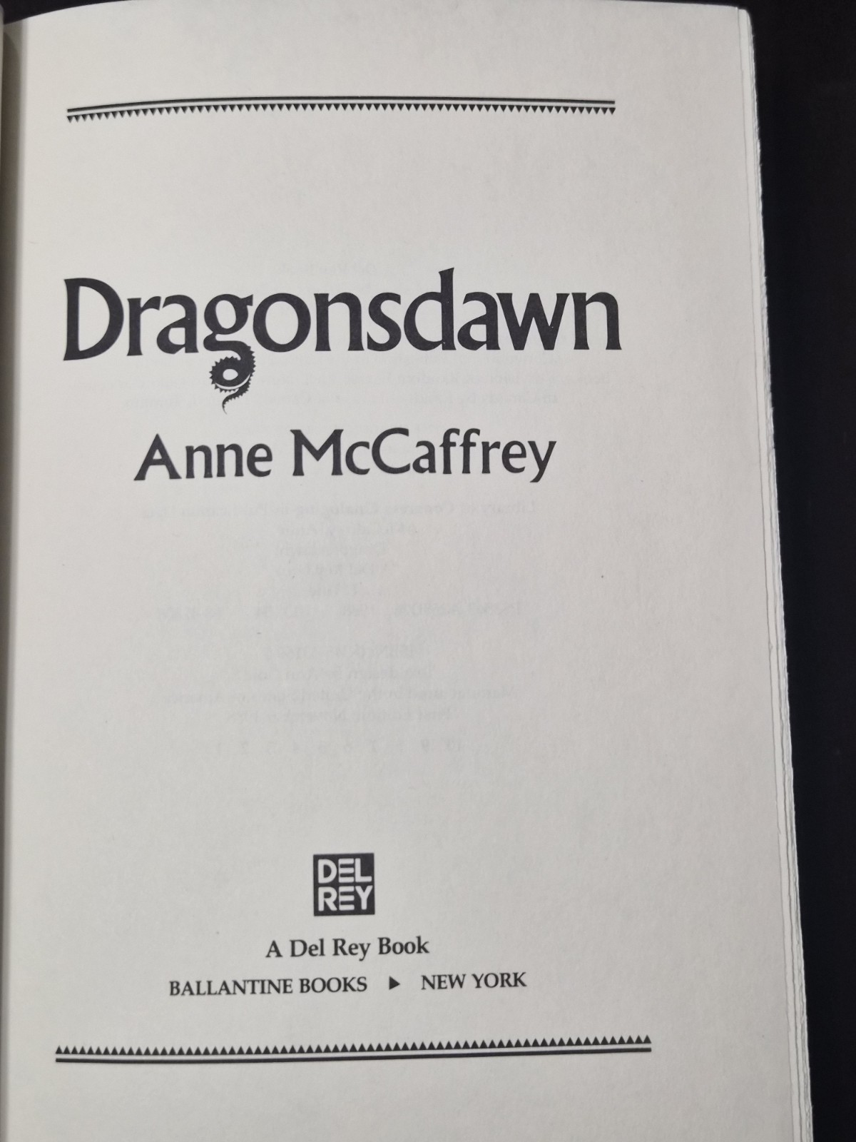 ​Anne McCaffrey DRAGONSDAWN 1988 1st/1st HCDJ Michael Whelan Dragonriders Pern