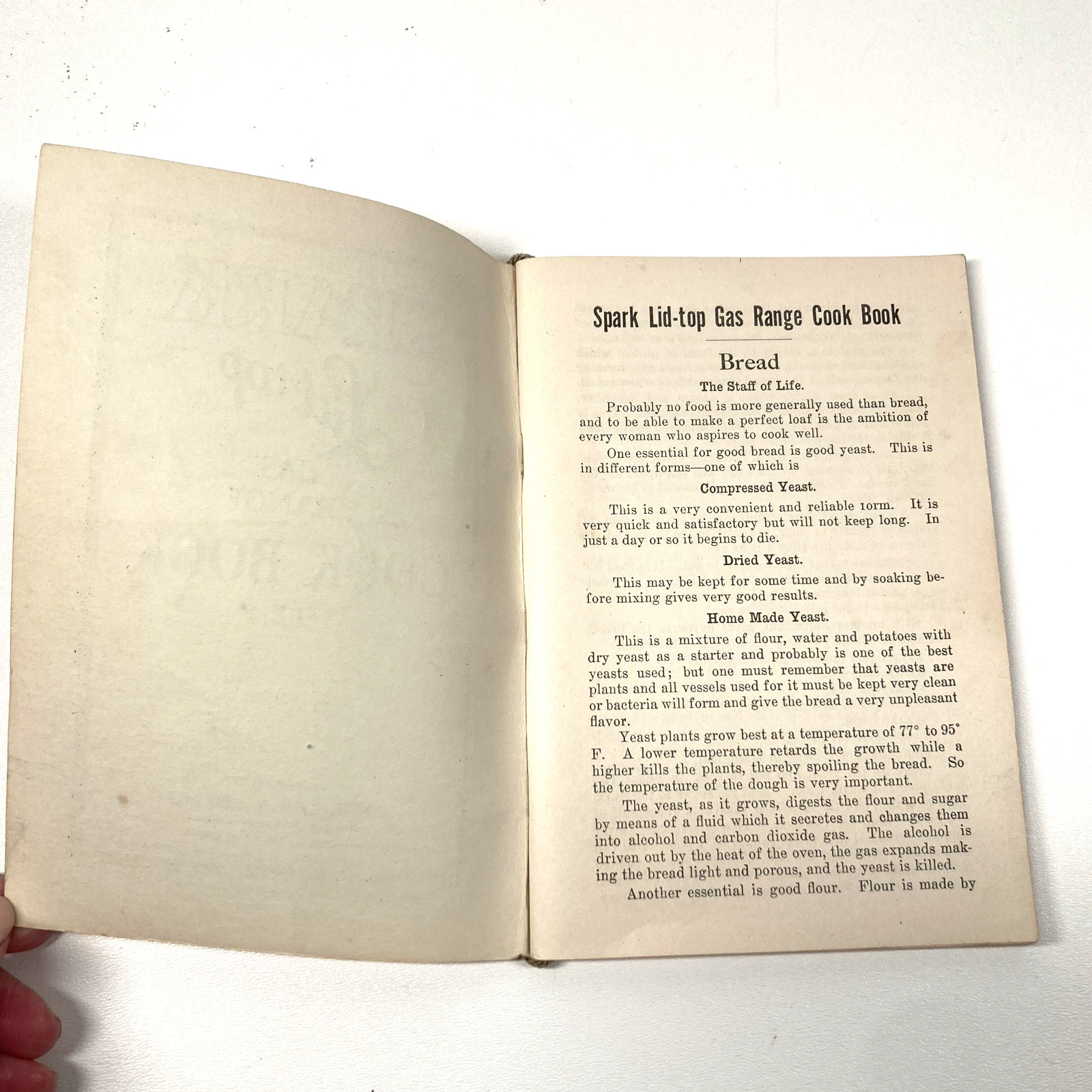 1924 Cookbook Spark Lid-top Gas Range by Leila Adams 128 Pages – Pristine Inside