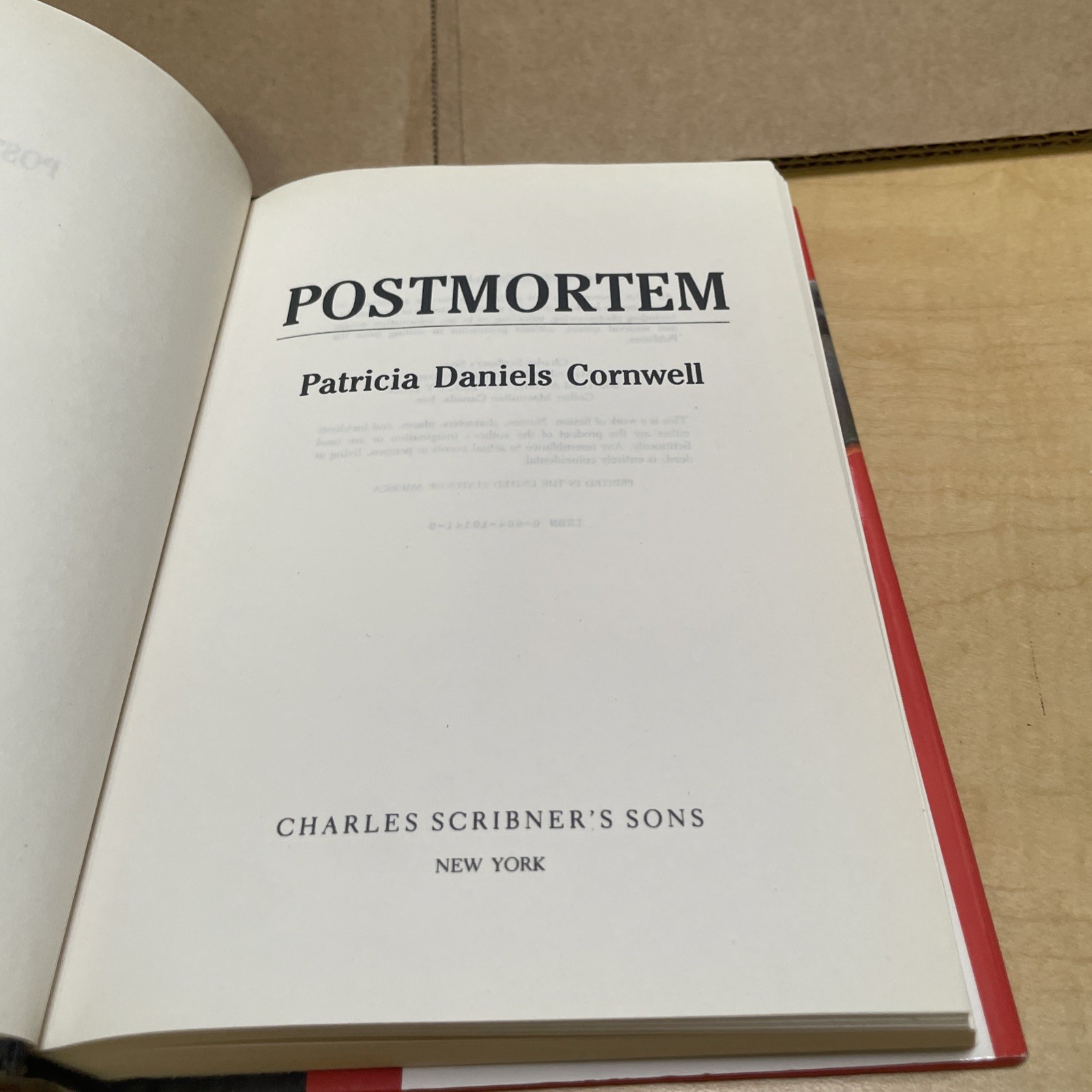 Postmortem Patricia Daniels Cornwell 1990 HC First Edition Kay Scarpetta