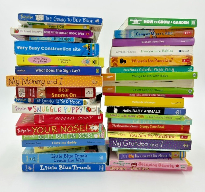 Lot of 100 – Board Books for Children’s/ Toddler Babies/Preschool/Daycare