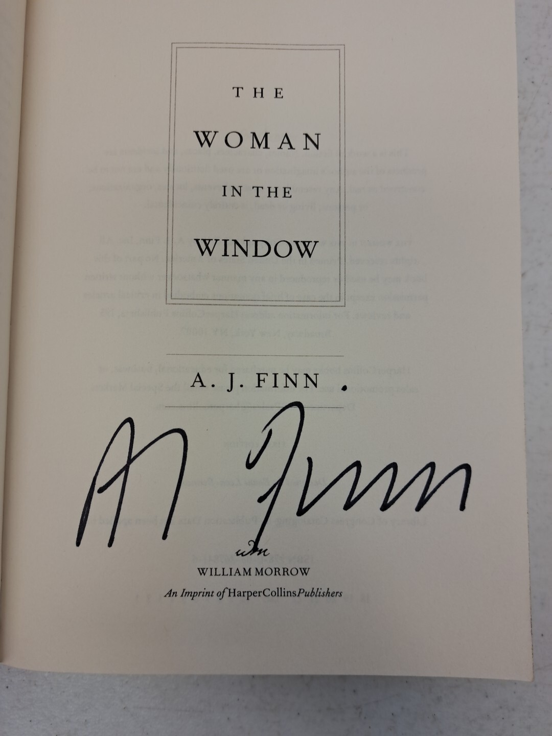 RARE signed advanced reader’s edition by A.J. Finn-The Woman in the Window