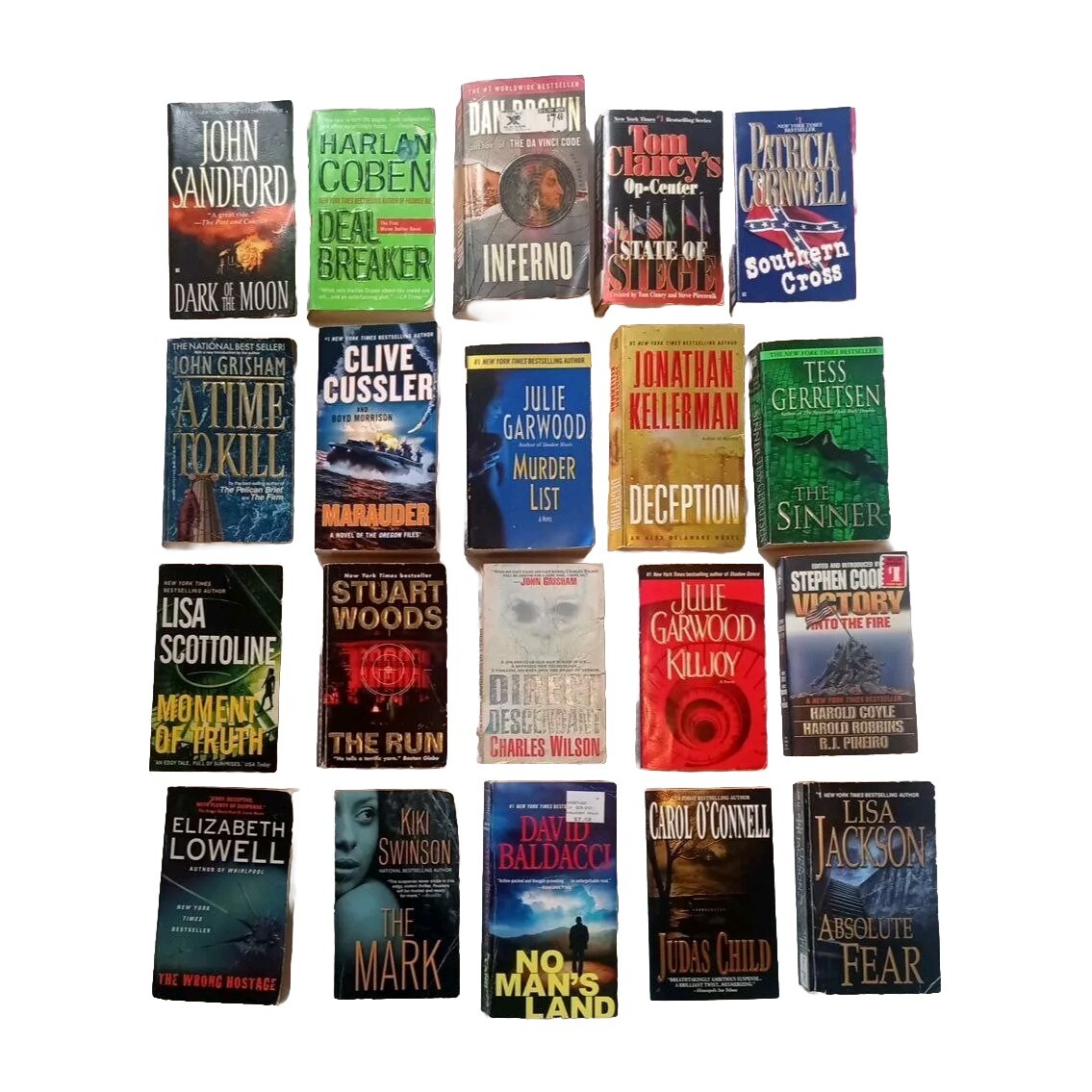 THRILLERS Lot of 12 Bestselling Paperback Books – FREE SHIPPING