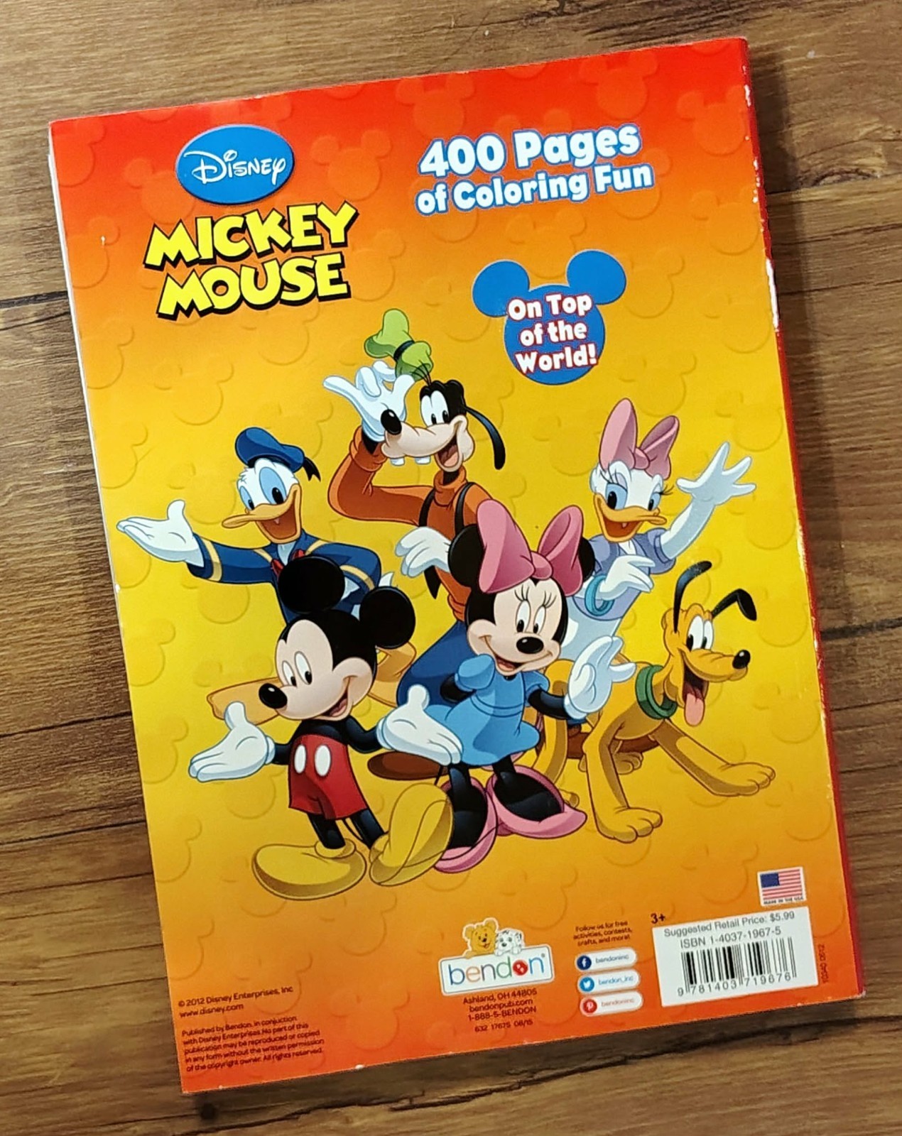 Disney Mickey Mouse 400 Coloring & Activity Pages (published in 2012) Top World