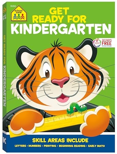 School Zone Get Ready for Kindergarten Workbook: 256 Pages, Early Learning A…