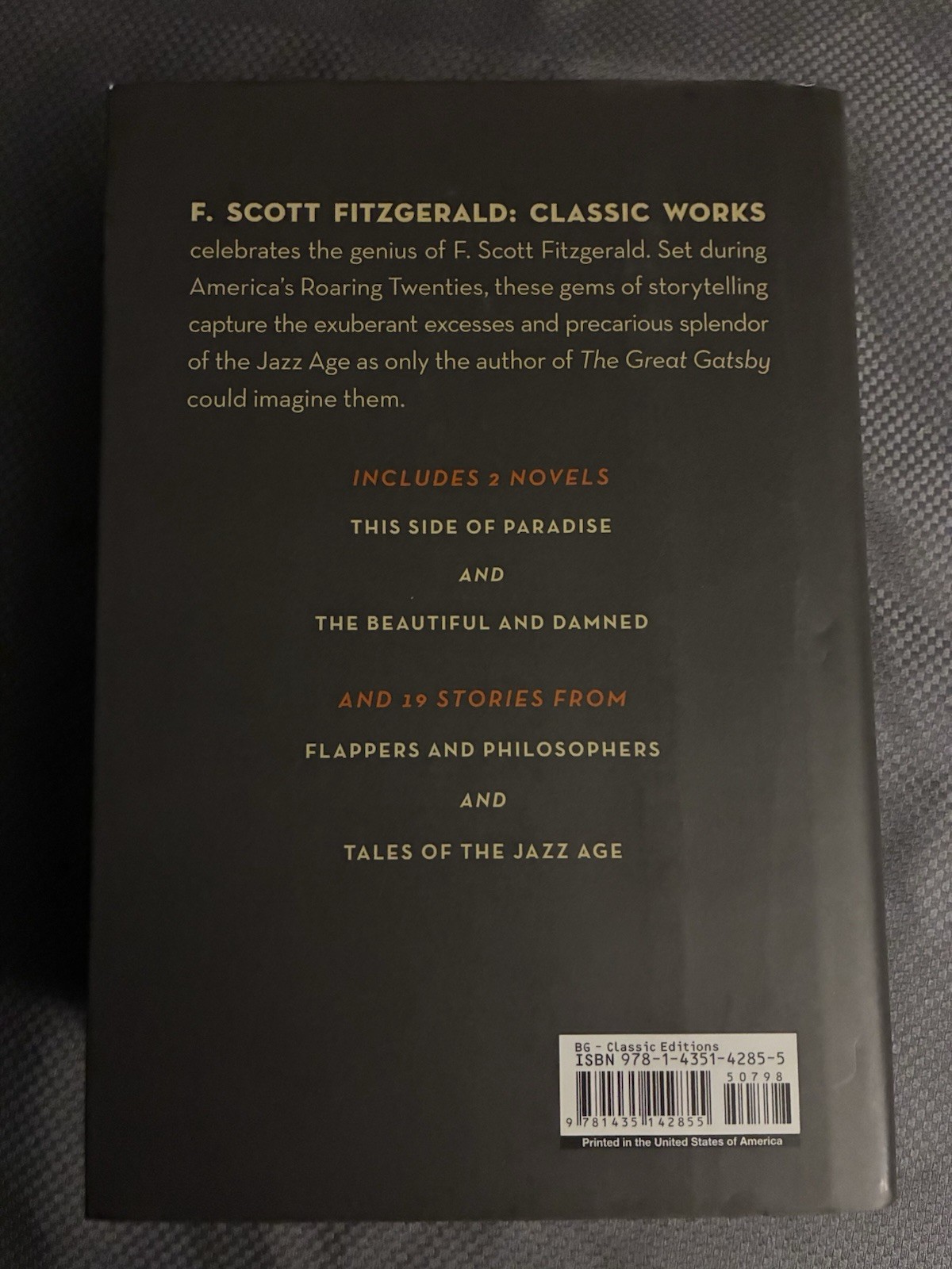 F. Scott Fitzgerald Classic Works Collector’s Ed HC w/ Dust Jacket 2013