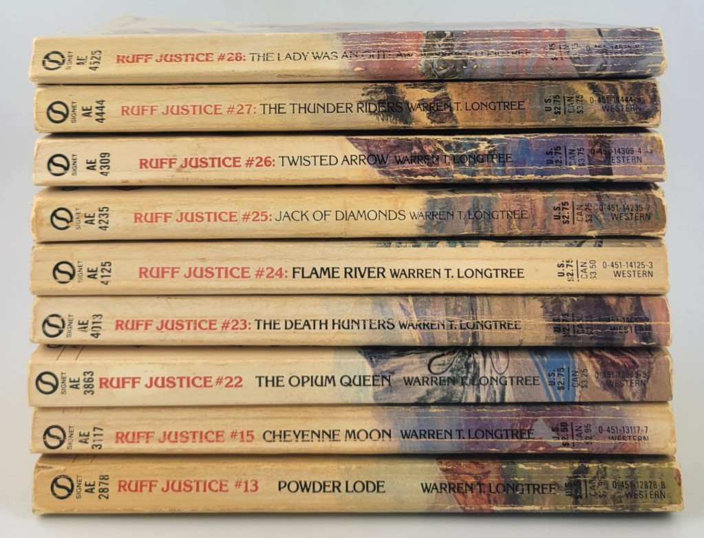 Ruff Justice Lot 18 Books Warren T Longtree Adult Western #1 23 27 28 Rare VNTG