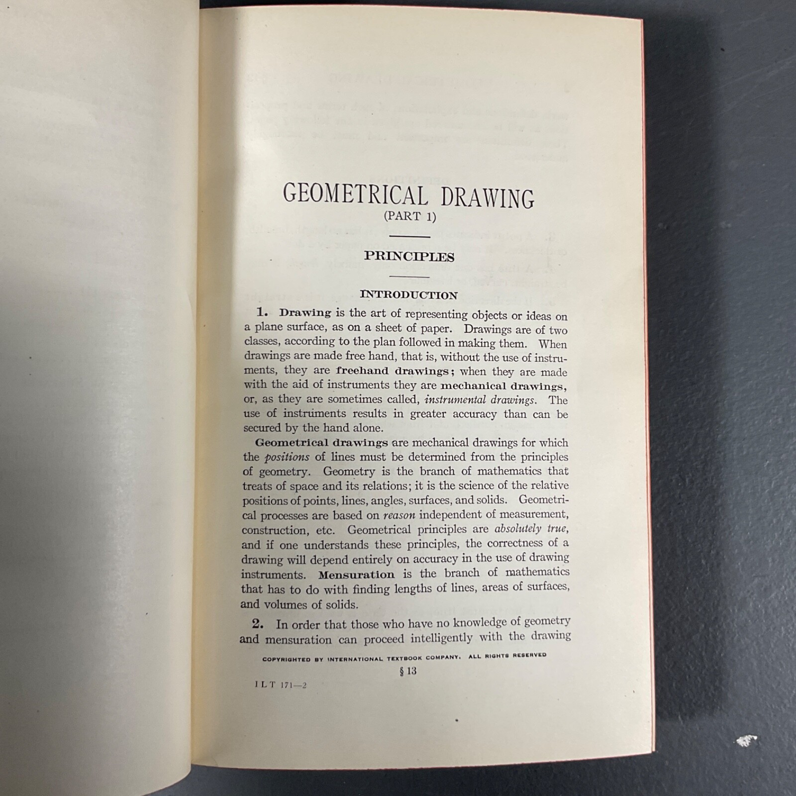 International Library Of Technology Drawing Vintage Hardcover Book 1922 U.S.A.