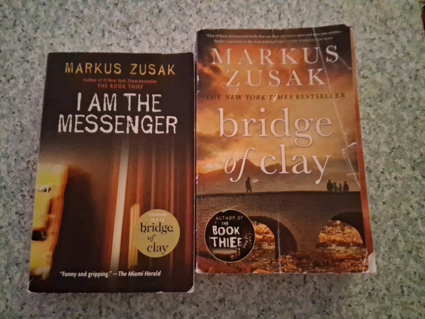 Books Markus Zusak (I Am The Messager ,and Bridge Clay) Acceptable Condition