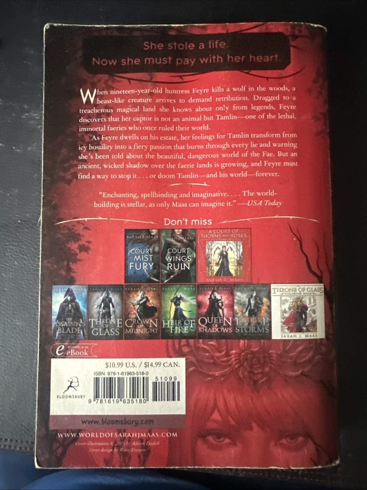 A Court of Thorns and Roses Sarah J. Maas Trade Paperback Original Cover ACOTAR