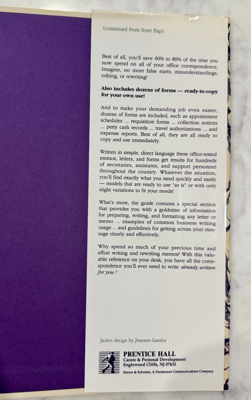 THE PRENTICE HALL COMPLETE BOOK OF MODEL LETTERS, MEMOS By De Mary A. Vries 1993