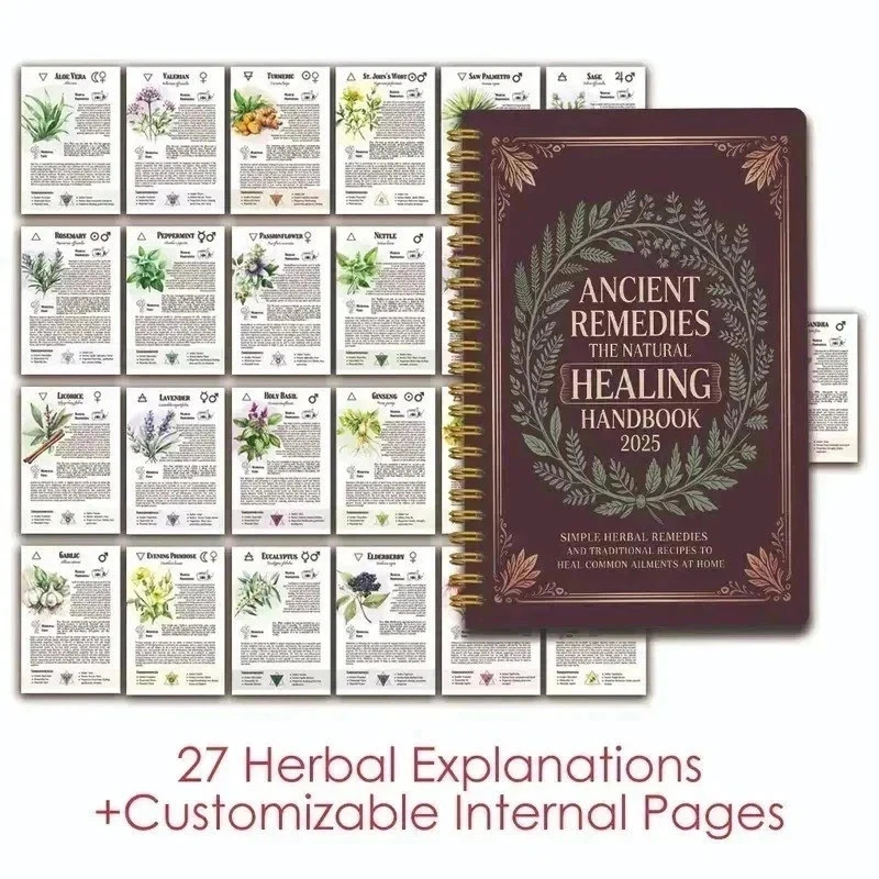 ANCIENT REMEDIES THE NATURAL HEALING HANDBOOK SPIRAL-BOUND GUIDE Notebook