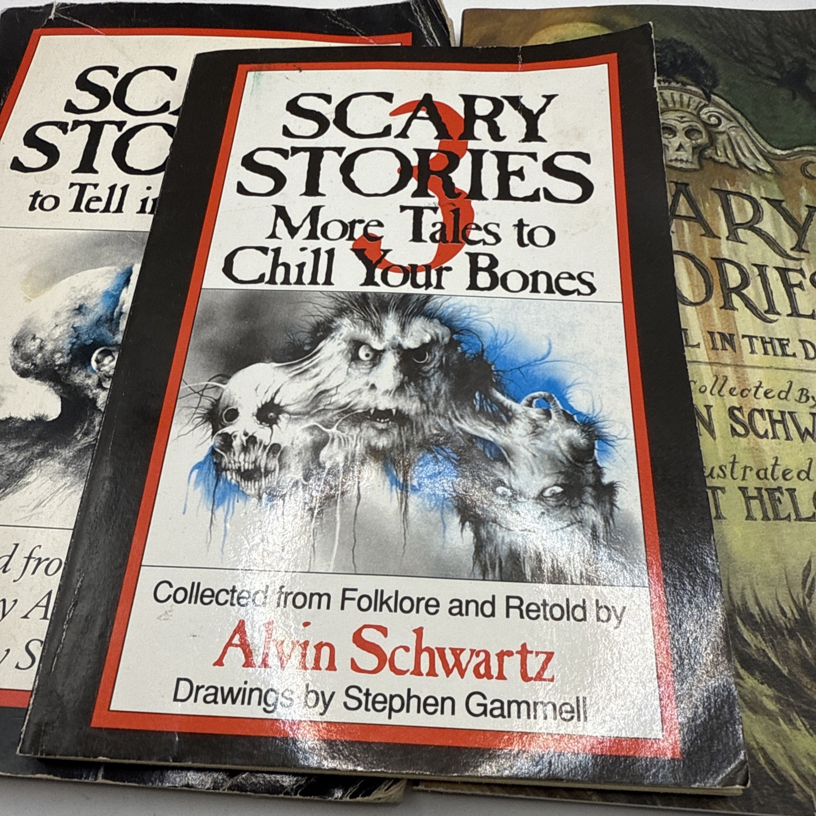 Scary Stories To Tell In the Dark Original Alvin Schwartz Reading Book Lot of 3