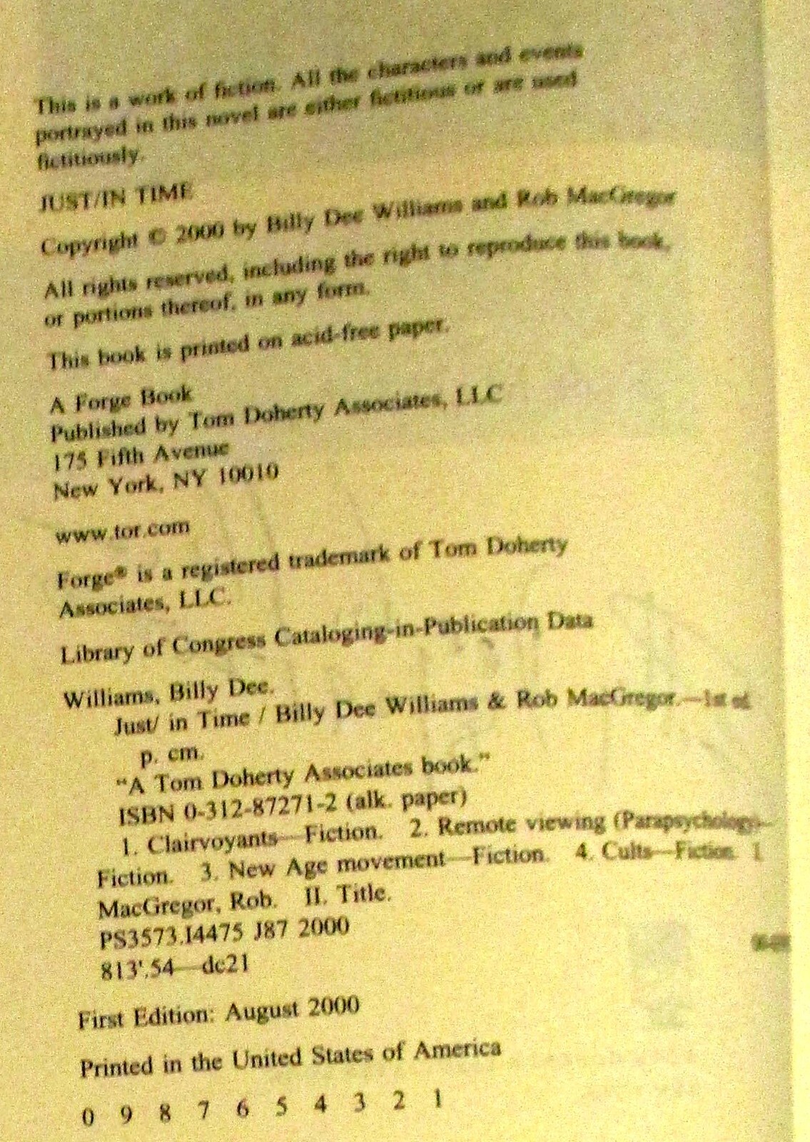 2000 Just/in Time by Billy Dee Williams SIGNED H/C D/J 317 Pages RARE
