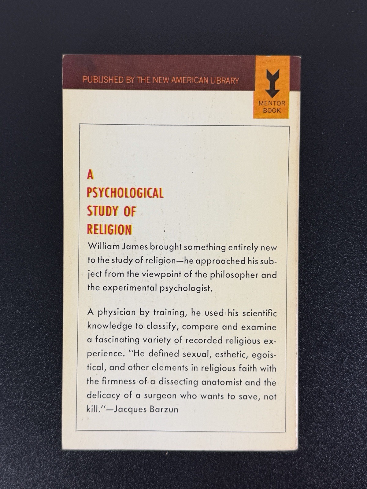 Varieties of Religious Experience William James 1958 Psychology – Kreskin coll.