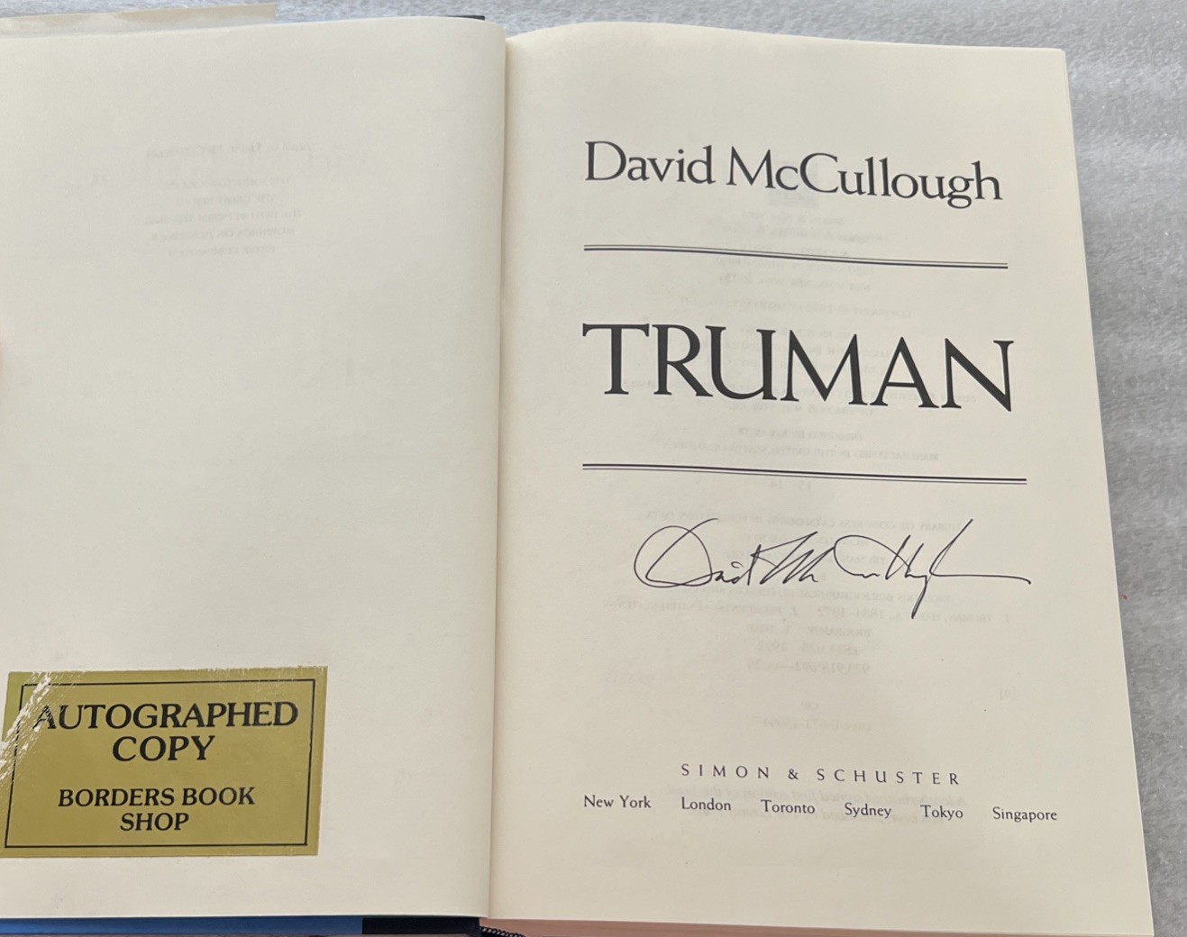 TRUMAN By David McCullough Autographed