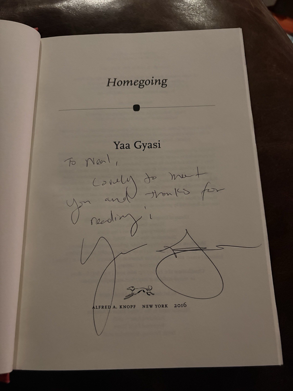 Yaa Gyasi SIGNED Homegoing 2016 Knopf HC DJ AUTOGRAPHED