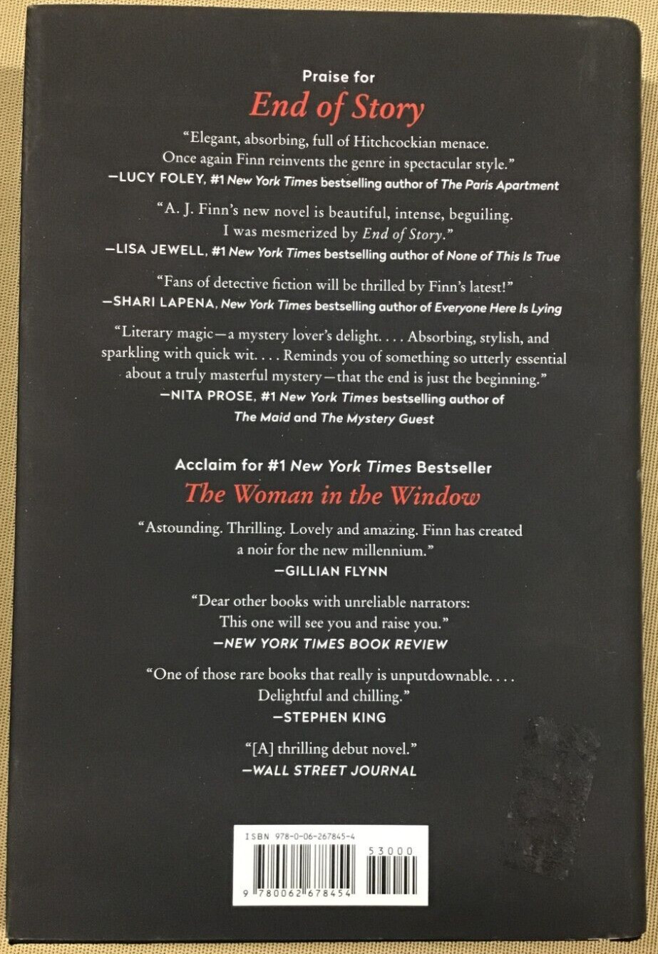 End of Story – by A J Finn (Hardcover) NEW 📖