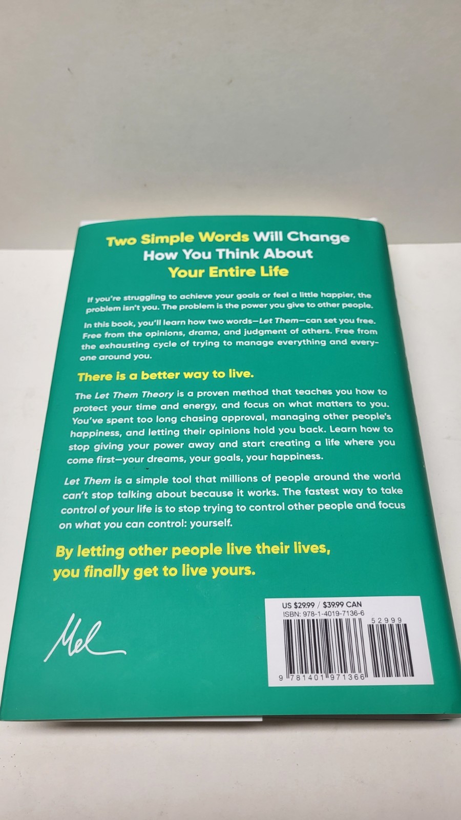 Autographed Signed The Let Them Theory by Mel Robbins Hardcover NEW