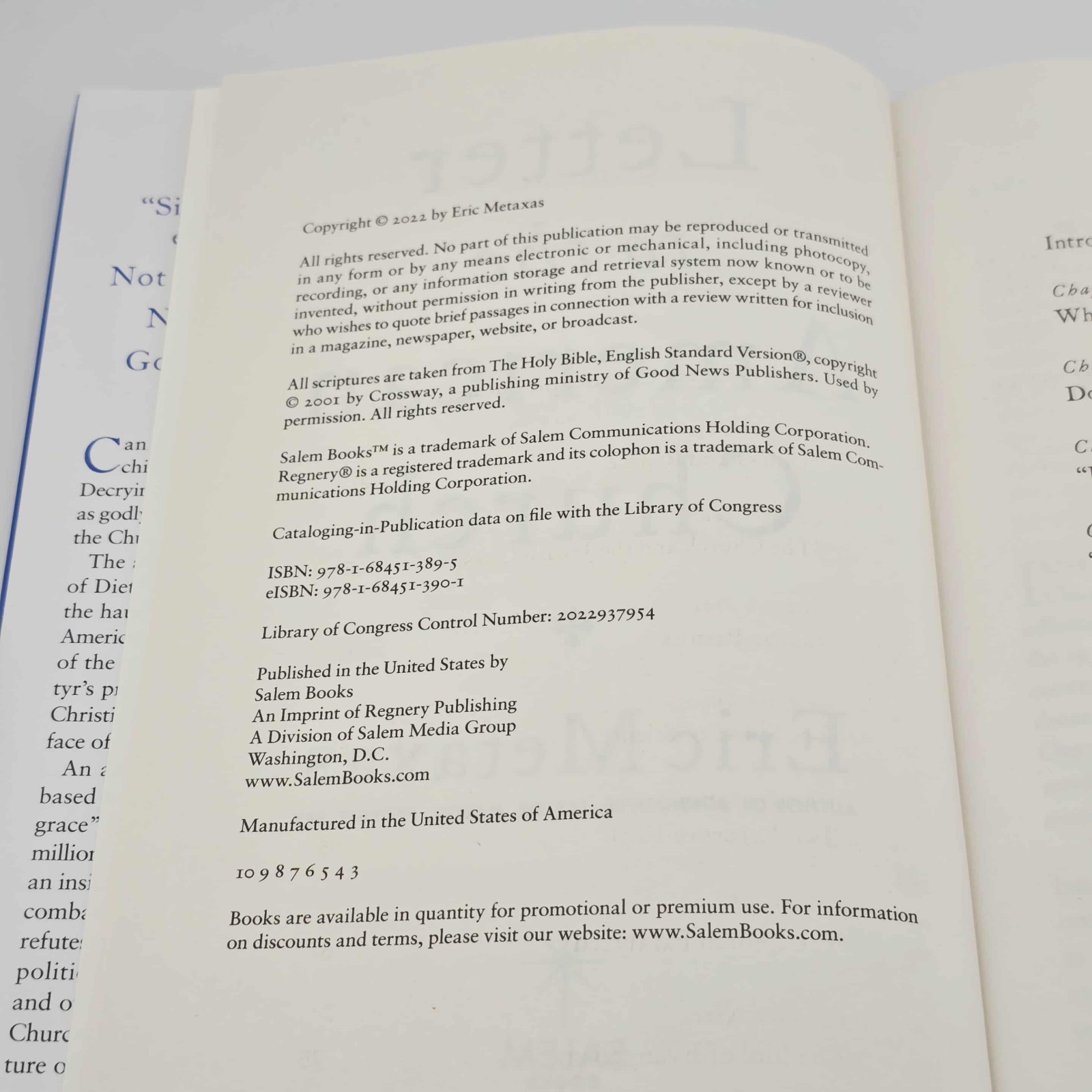 Letter to the American Church – Hardcover By Metaxas, Eric – GOOD