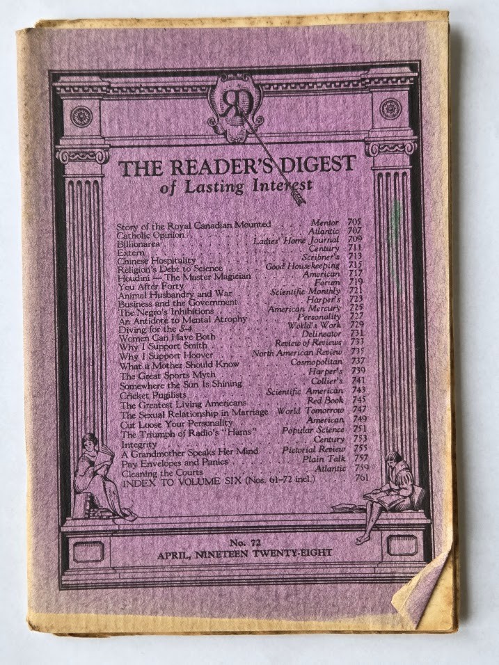 Antique 1928 The Reader’s Digest of Lasting Interest Magazine Booklets U Choose