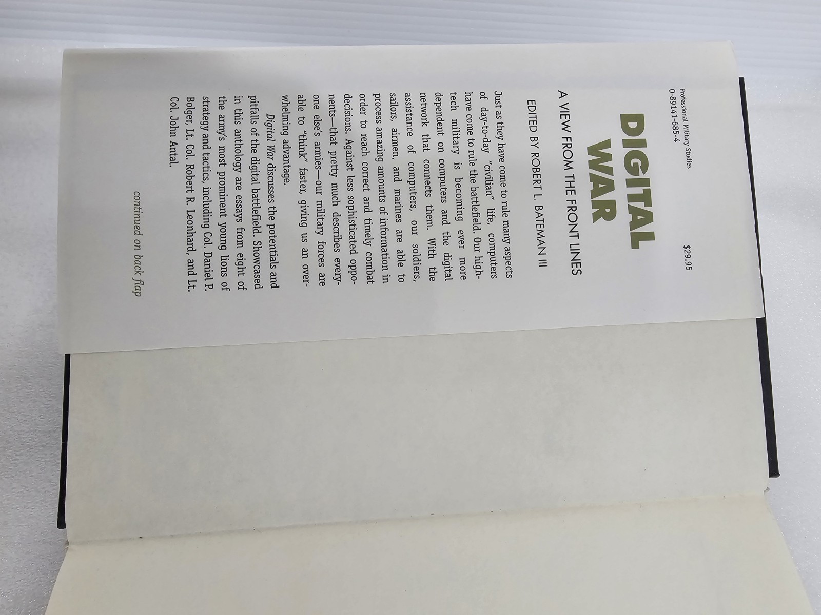 Digital War : A View from the Front Lines by Robert L. Bateman III (1999,…